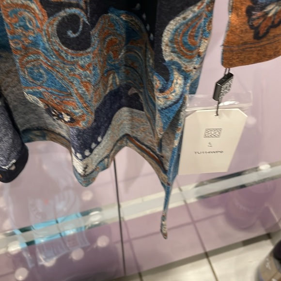 NWT Light weight Turquoise Print Sweater by Clara Sunwoo - Picture 5 of 6